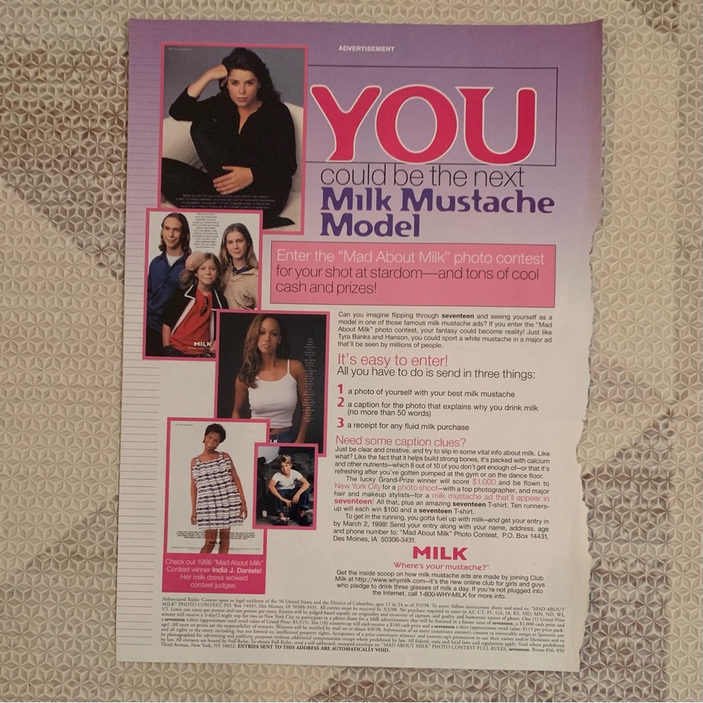 Milk Ad - You Could Be the Next Milk Mustache Model - Picture 1 of 1